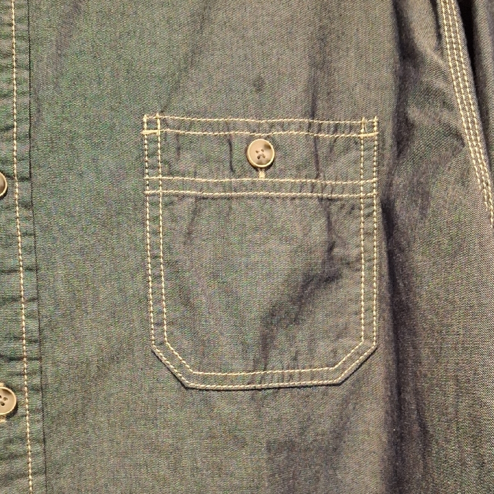 Weatherproof Denim Colored Button-Down Shirt - image 4